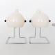 Abo Randers Stat Danish pop art ball lamps pair in glossy white, 1970s 