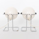 Abo Randers Stat Danish pop art ball lamps pair in glossy white, 1970s 