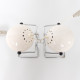 Abo Randers Stat Danish pop art ball lamps pair in glossy white, 1970s 