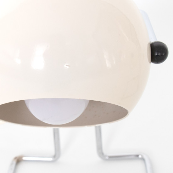 Abo Randers Stat Danish pop art ball lamps pair in glossy white, 1970s 
