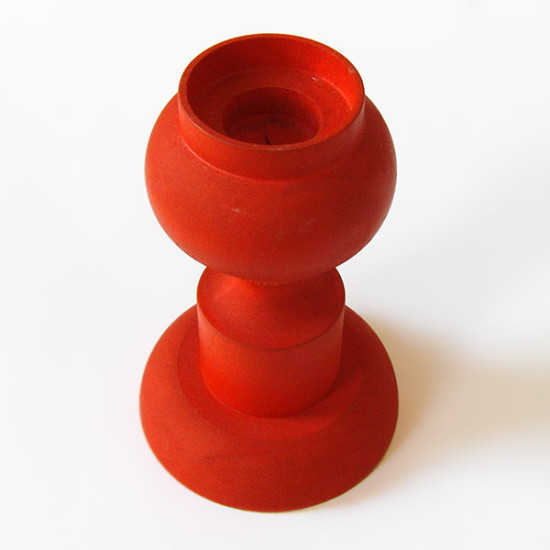Aarikka of Finland orange wooden candleholder 70's