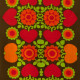 Hearts and flowers vintage 1960s/70s table runner