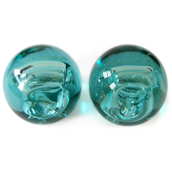 Signed hand-blown Danish art glass spheres