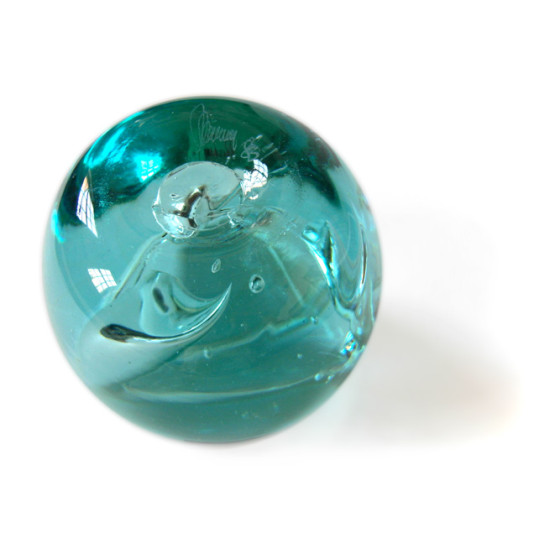 Signed hand-blown Danish art glass spheres