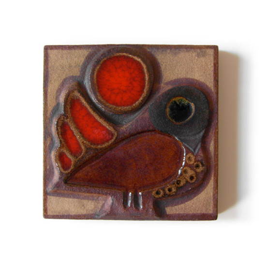 Soholm ceramic bird tile by Noomi Backhausen