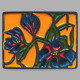Large enamelled wall plaque with art nouveau revival artwork