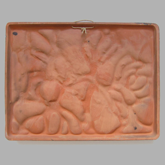 Large enamelled wall plaque with art nouveau revival artwork