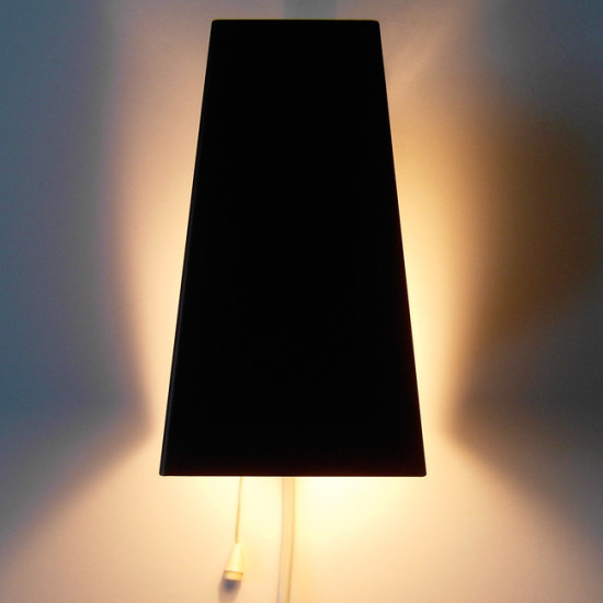 Matte black and brass clamshell wall light