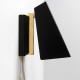 Matte black and brass clamshell wall light