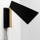 Matte black and brass clamshell wall light
