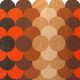 Single vintage curtain with retro pop circles design