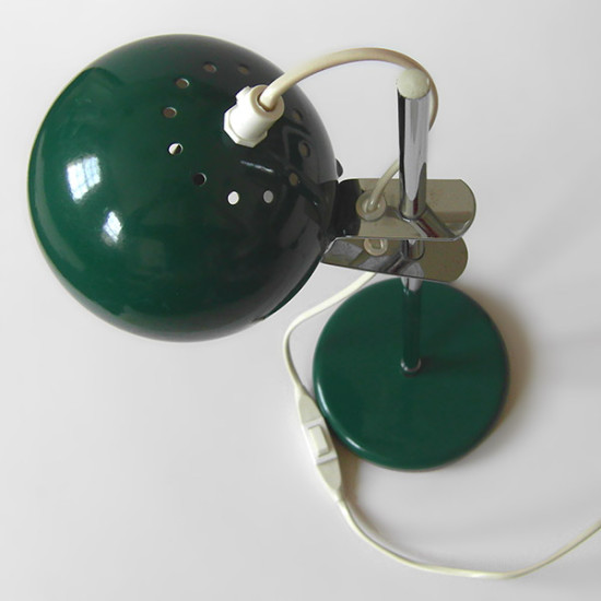 Green eyeball table lamp vintage Danish 1970s