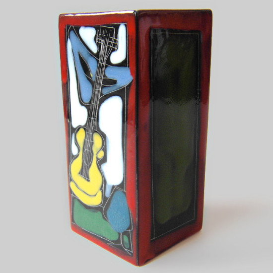 Rectangular guitar and lute vase from San Marino, Italy