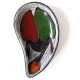 Small ceramic dish with 50s/60s girl in red-green hat