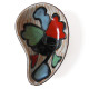 Small ceramic dish with 50s/60s girl in red-green-blue