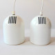 Installux white metal dome pendant light pair