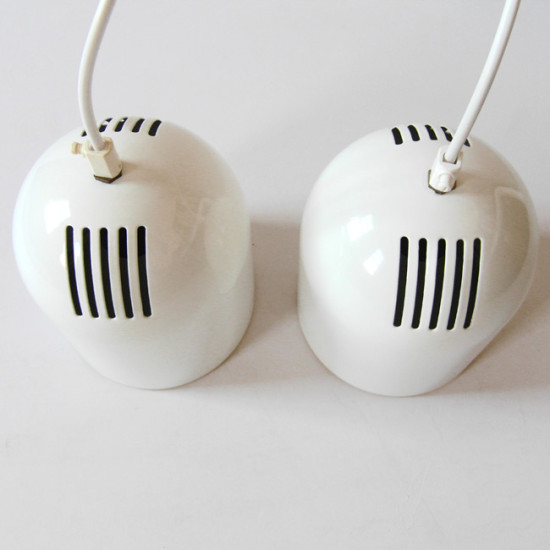 Installux white metal dome pendant light pair