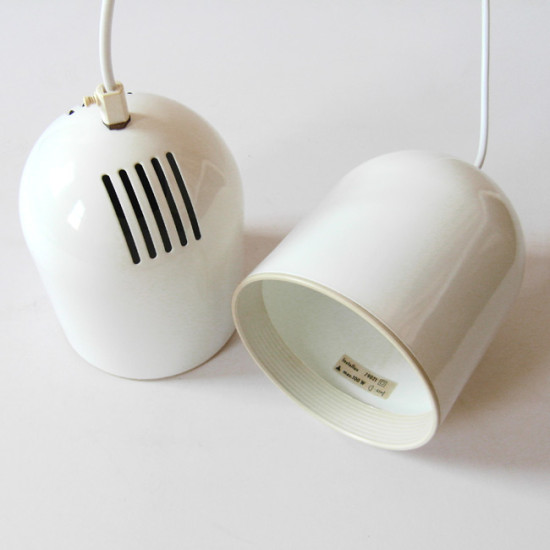 Installux white metal dome pendant light pair