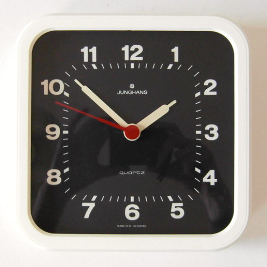Junghans of West Germany white plastic wall clock