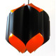 Matte black and deep orange Danish art light