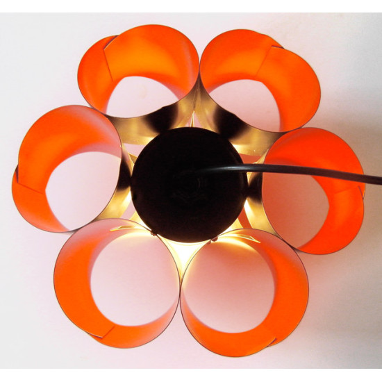 Matte black and deep orange Danish art light