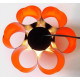 Matte black and deep orange Danish art light
