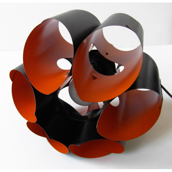 Matte black and deep orange Danish art light