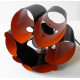 Matte black and deep orange Danish art light