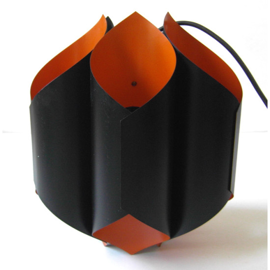 Matte black and deep orange Danish art light