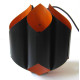 Matte black and deep orange Danish art light