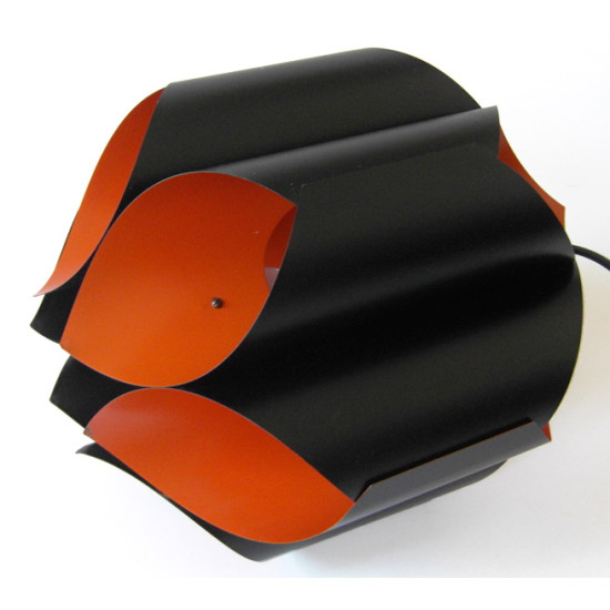 Matte black and deep orange Danish art light