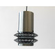 Pressed glass and brushed aluminium pendant light