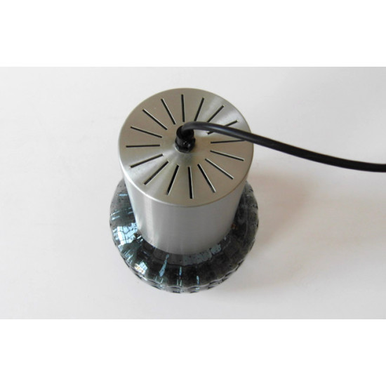 Pressed glass and brushed aluminium pendant light
