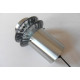 Pressed glass and brushed aluminium pendant light