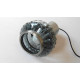 Pressed glass and brushed aluminium pendant light
