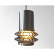 Pressed glass and brushed aluminium pendant light