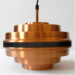 Copper pendant light with Aalto-like slatted band