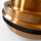 Copper pendant light with Aalto-like slatted band