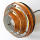 Copper pendant light with Aalto-like slatted band
