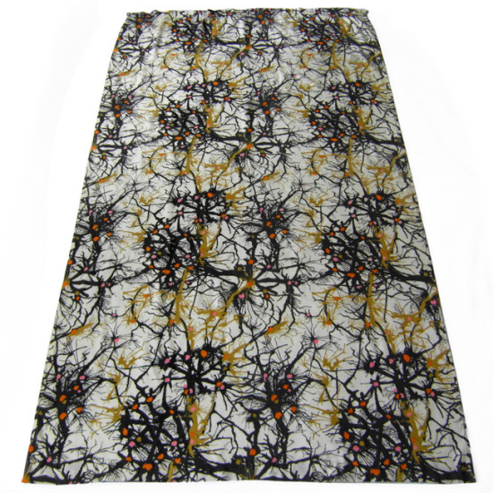 Vintage curtain with design like spidery neurons