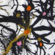 Vintage curtain with design like spidery neurons