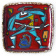 Vintage Italian lava dish with scraffito ninja