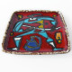 Vintage Italian lava dish with scraffito ninja