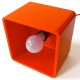 Classic 1960s retro orange plastic cube pendant light