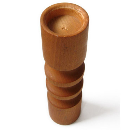 Carnaby-style oak double-ended candleholder