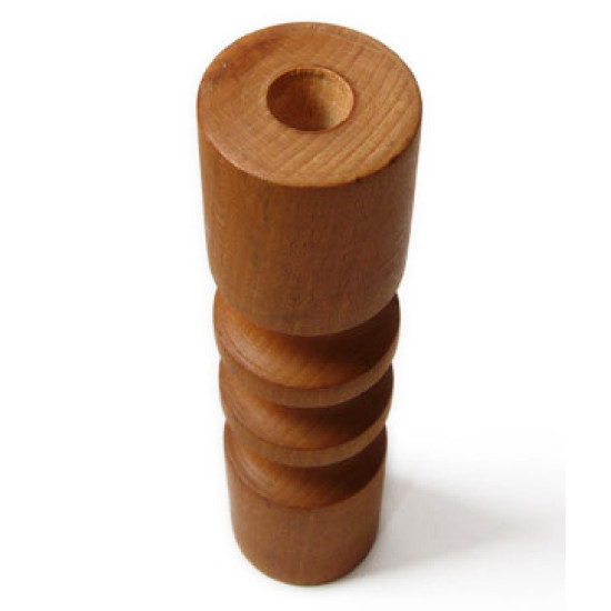 Carnaby-style oak double-ended candleholder