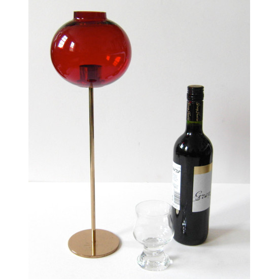 Ruby glass candle lamp by Hans-Agne Jakobsson