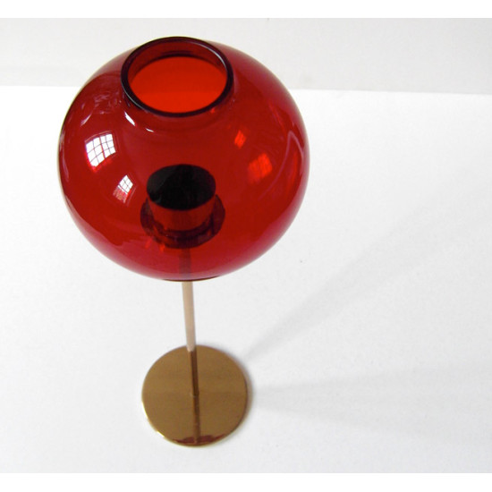 Ruby glass candle lamp by Hans-Agne Jakobsson