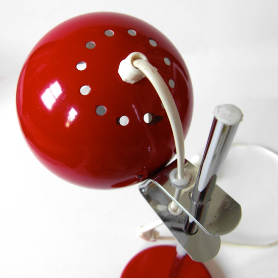 Red bubble retro vintage Danish table lamp