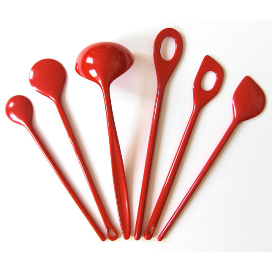 Red vintage Rosti melamine kitchen utensils
